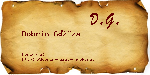 Dobrin Géza névjegykártya