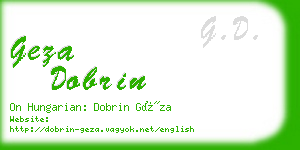 geza dobrin business card